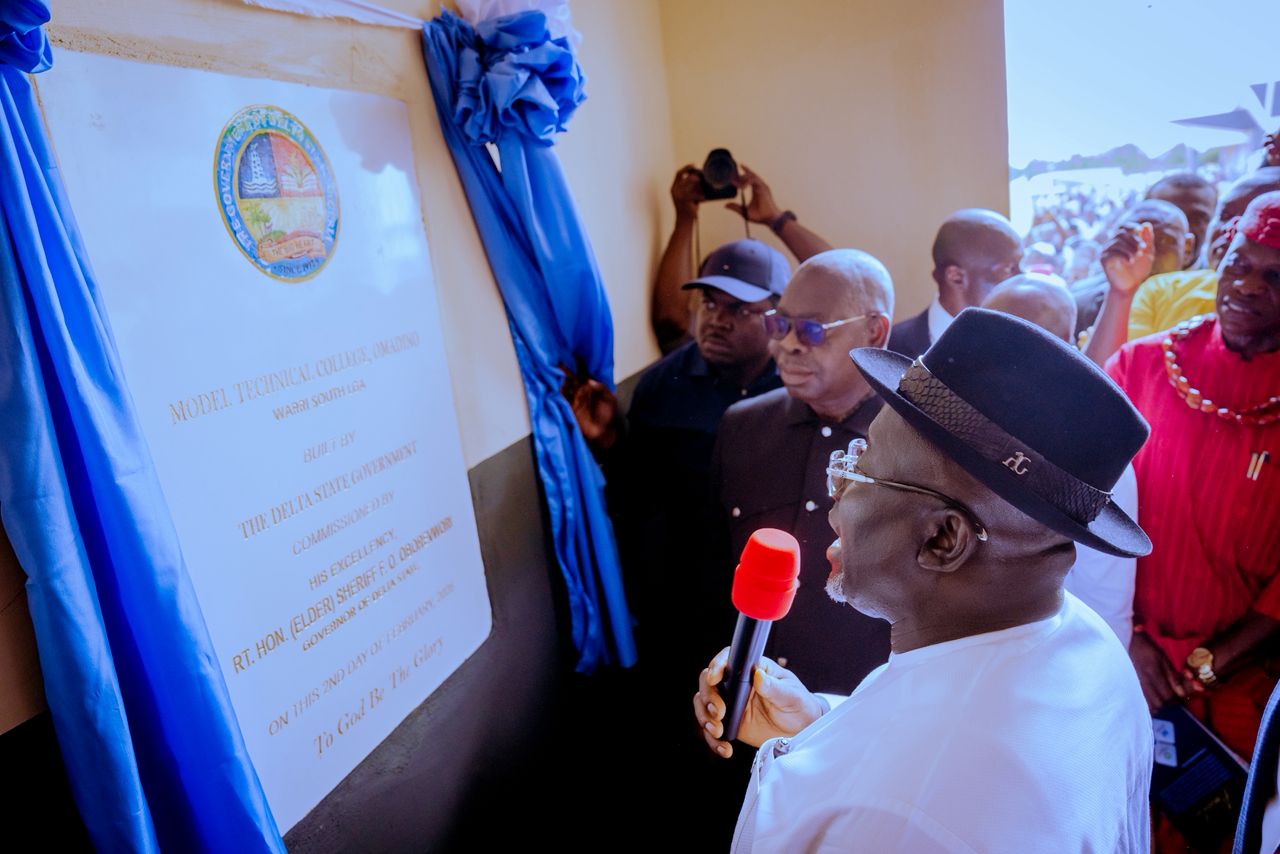 Jubilation As Oborevwori Inaugurates Model Technical College, Omadino 