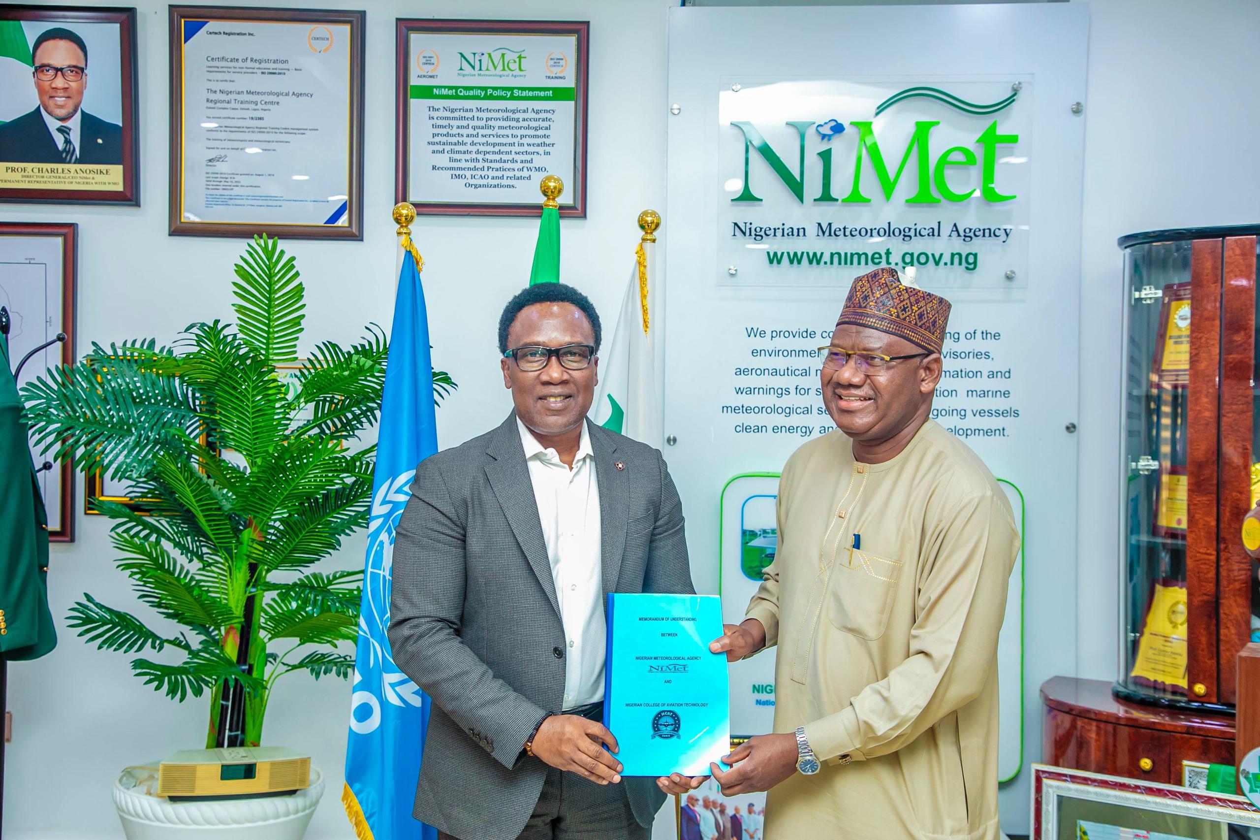 NiMet, NCAT seal MoU to boost aviation training, service delivery

‎

‎