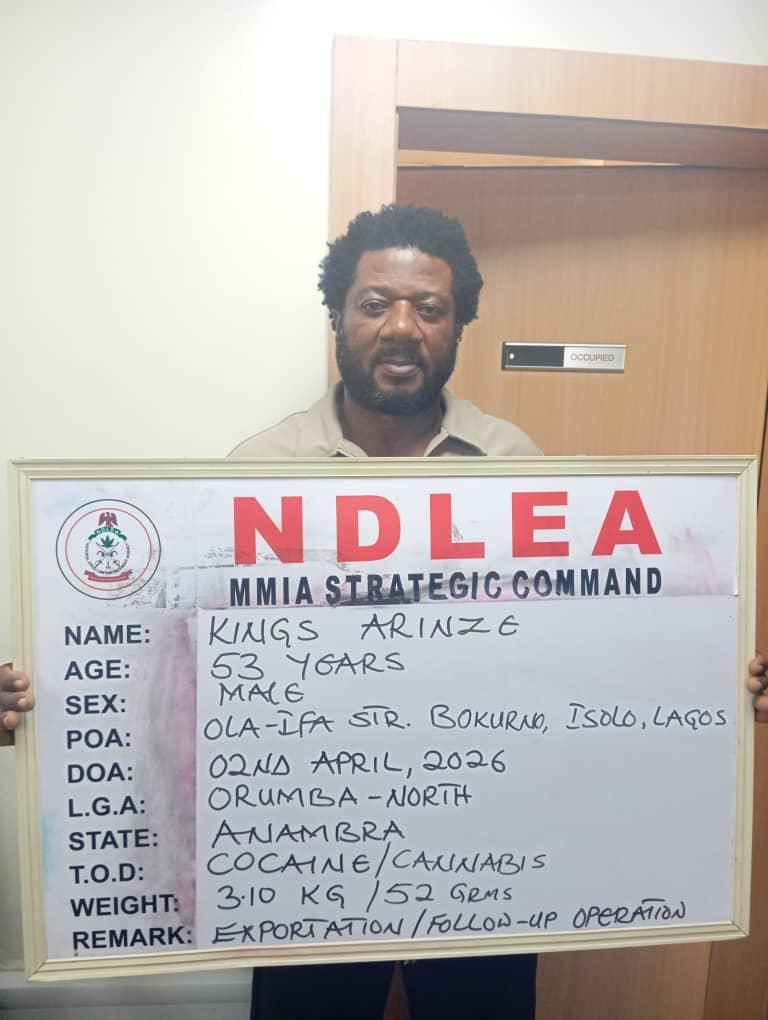 NDLEA uncovers cocaine in palm kernel oil cans, arrests kingpin in Lagos hideout