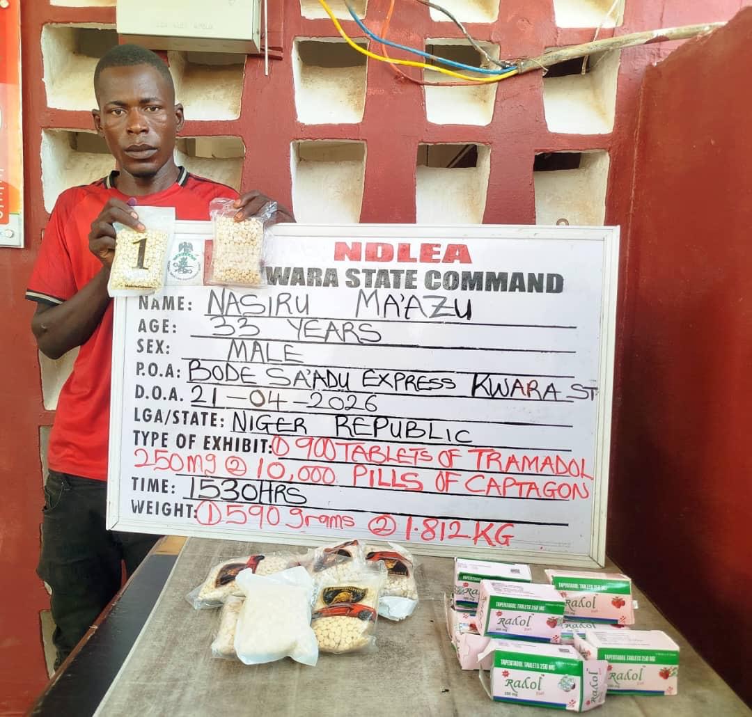 NDLEA Busts ‘Terror Drug’ Pipeline, Seizes 10,000 Captagon Pills In Kwara As Suspect Excretes Cocaine