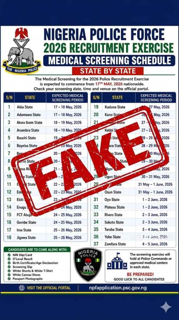 Lagos Police Warn Applicants Against Fake Recruitment Medical Screening Date