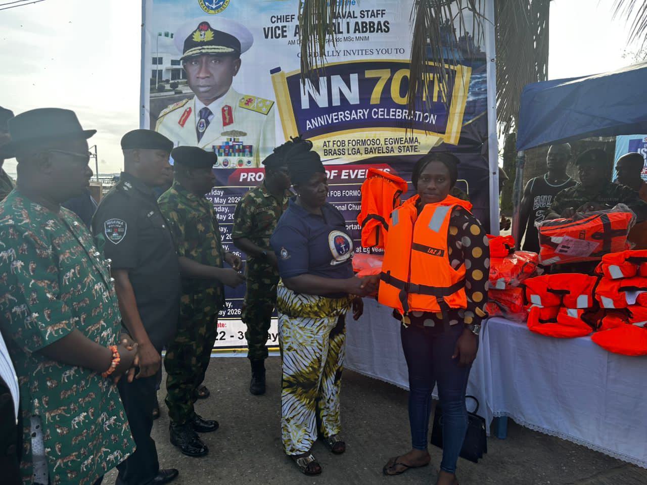 Nigerian Navy @70: FOB FORMOSO Distributes Free Life Jackets After Fatal Boat Mishaps in Bayelsa