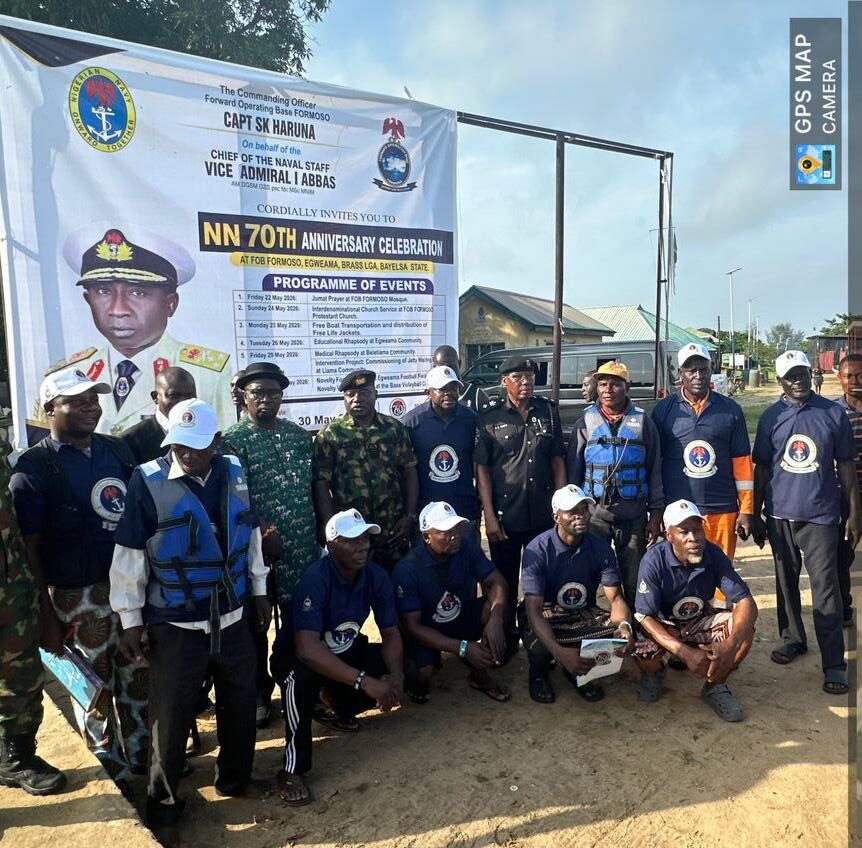 Nigerian Navy @70: FOB FORMOSO Distributes Free Life Jackets After Fatal Boat Mishaps in Bayelsa