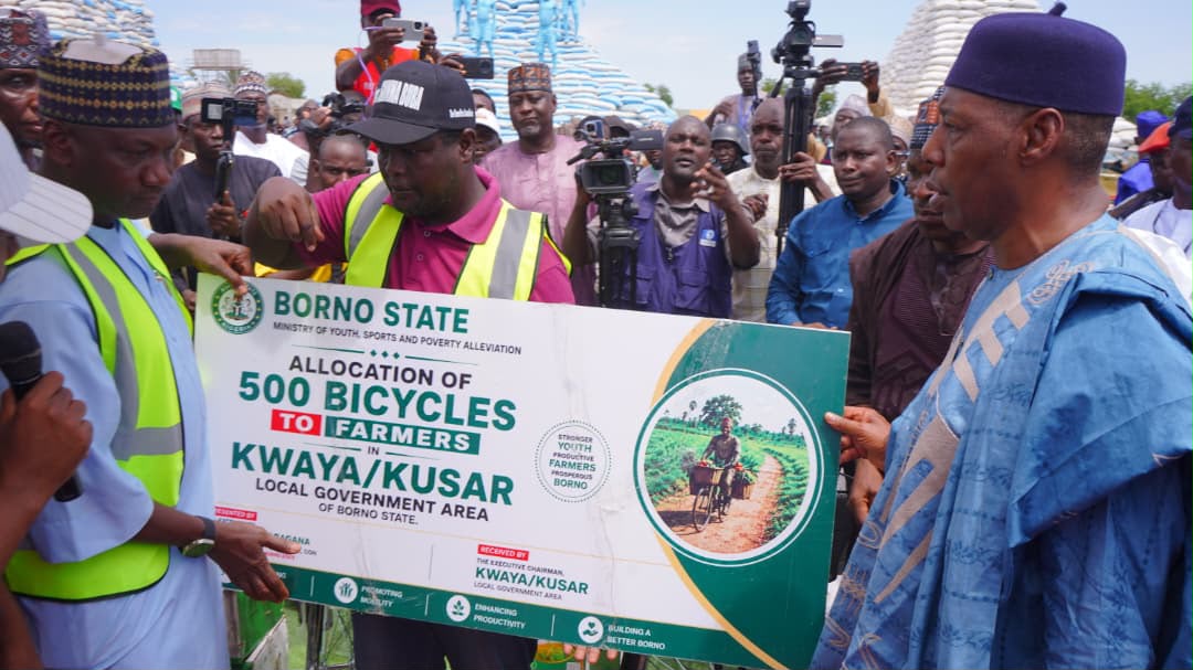 Borno: Zulum unveils 50% off fertiliser sale, free farm implement for 120,000 smallholder farmers