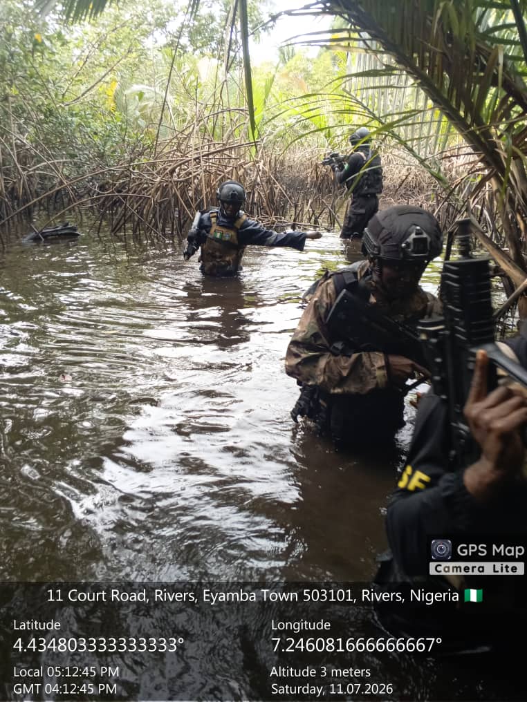 Navy dismantles illegal crude oil storage pits in Rivers, foils oil theft plot
