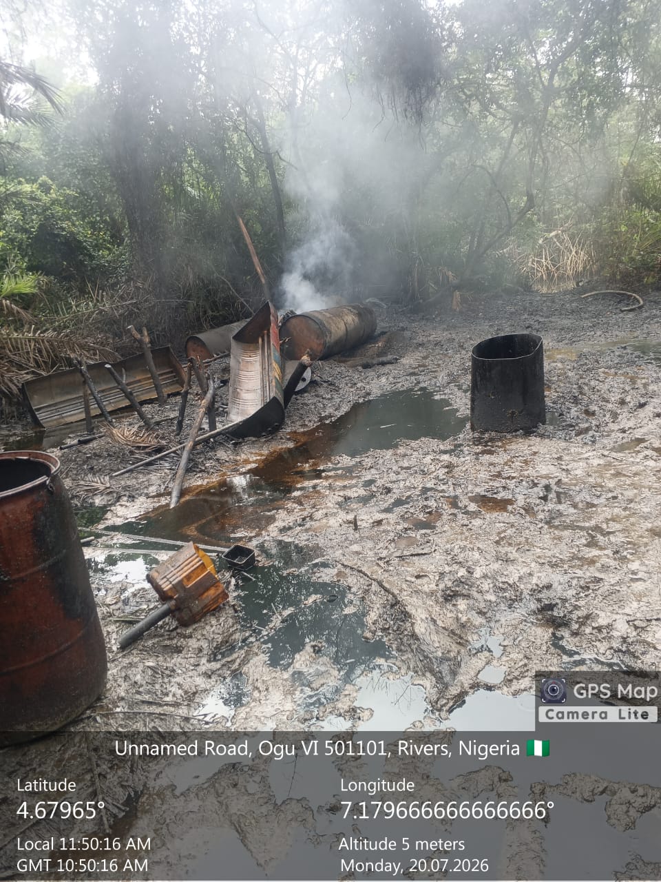 Navy Foils Illegal Refinery Expansion, Recovers 104,000 Litres of Suspected Stolen Crude in Rivers
