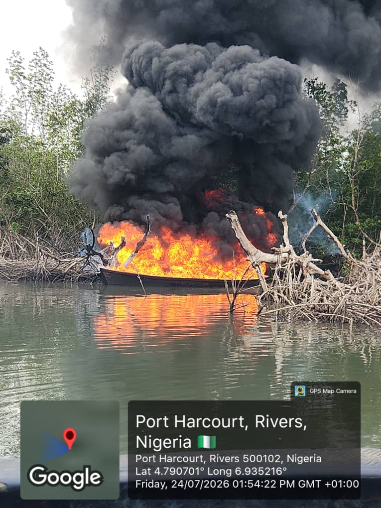 Navy Intercepts Boats Conveying 15,500 Litres of Suspected Stolen Crude, PMS in Rivers