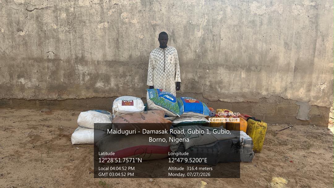 Troops arrest suspected Boko Haram logistics supplier with fuel, food items in Gubio