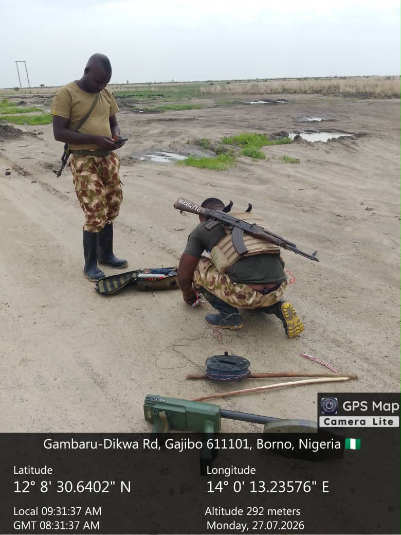 Troops foil IED threat on Dikwa–Gajibo road, safely detonate explosive
