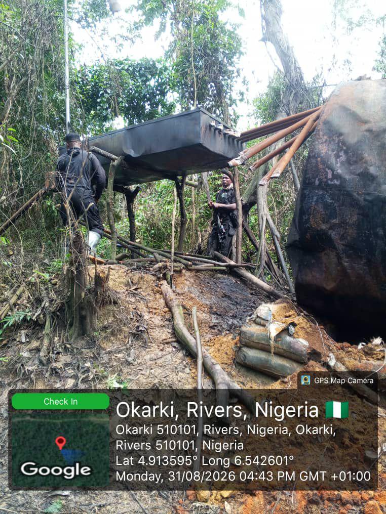 Nigerian Navy Discovers Approximately 99,000 Litres Of Suspected Stolen Crude, Illegally Refined AGO